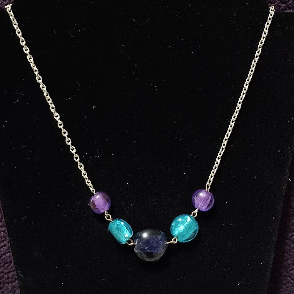 Purple and Blue Necklace, 18"